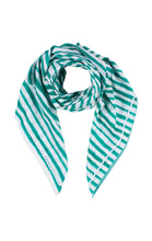 Aloha Linen Scarf in Dunmore turquoise stripe