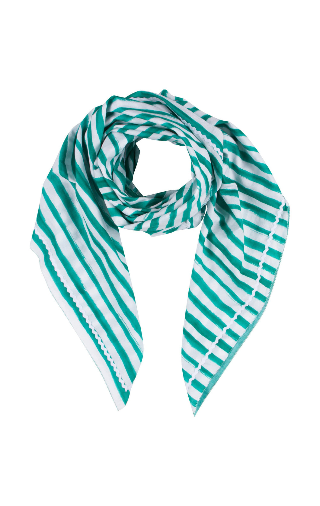 Aloha Linen Scarf in Dunmore turquoise stripe